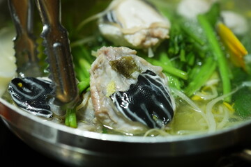 Traditional Korean Puffer Fish Soup (Bokjiri) at Surim Bokguk Restaurant in Seoul