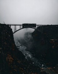 Fototapeta premium Dystopian Sci-Fi Towers and Structures – Monolithic Megastructures in Foggy Cinematic Atmosphere