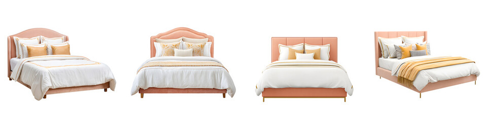 Elegant Bed Collection: Upholstered Headboards & Stylish Bedding