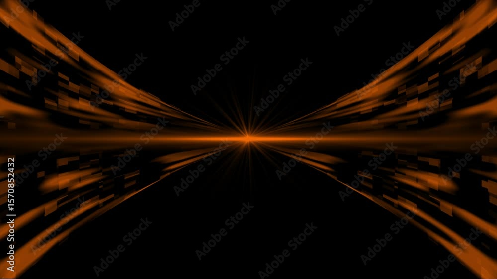 Poster orange color shiny 3d flowing abstract big data sci-fi hi-tech design technology background
