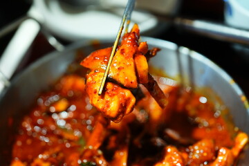 Traditional Korean Puffer Fish Soup (Bokjiri) at Surim Bokguk Restaurant in Seoul