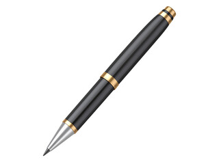 Naklejka premium A close-up shot of a sleek, black and gold writing instrument, isolated.