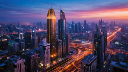 Obraz premium hong kong city at night