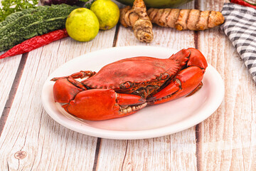 Hot fresh Boiled red crab
