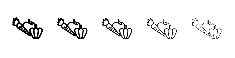 Obraz premium Fruits and vegetables icon outline simple illustration isolated