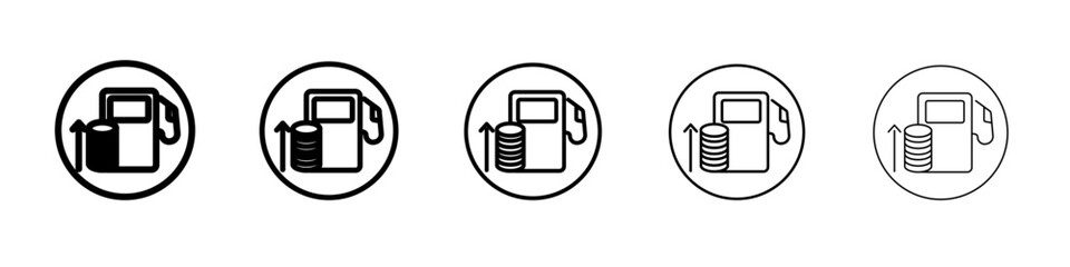 Fuel price increase icon outline simple illustration isolated