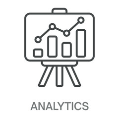analytics Line Icon, Outline Symbol Illustration, Editable Stroke perfect for logos and more