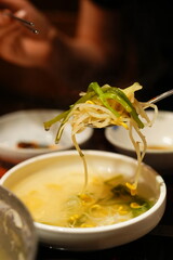 Traditional Korean Puffer Fish Soup (Bokjiri) at Surim Bokguk Restaurant in Seoul