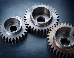 Close-Up of Industrial Gears Against a Vibrant plain Background