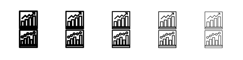 graph chart icon outline simple illustration isolated