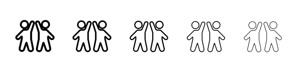 Obraz premium happy people icon outline simple illustration isolated