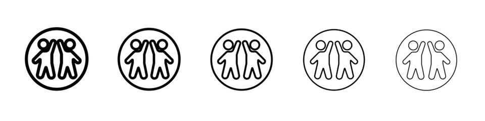 happy people icon outline simple illustration isolated