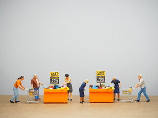 Mini toy of action figure at table with blurred background. Macro toy photography concept design....