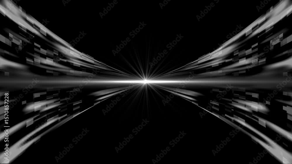 Poster white and black color shiny 3d flowing abstract big data sci-fi hi-tech design technology background