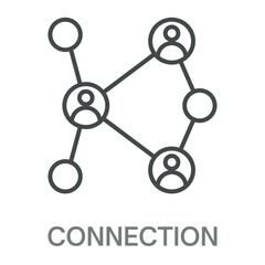 connection Line Icon, Outline Symbol Illustration, Editable Stroke perfect for logos and more