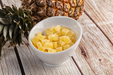 Dry yellow sweet pineapple candy