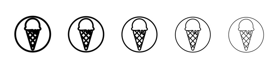 ice cream cone icon outline simple illustration isolated