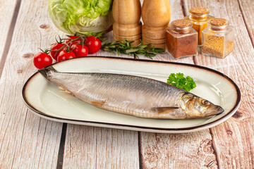 Raw whole salted herring fish