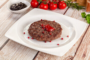 Grilled juicy beef cutlet for burger