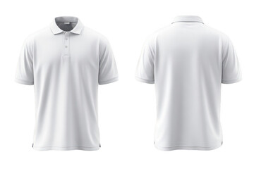 Blank white polo shirt, front and back views (33)