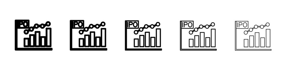 IPO Initial public offering icon outline simple illustration isolated