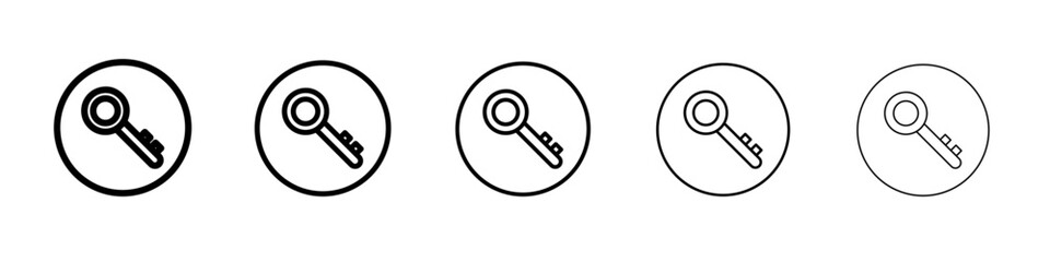 Key icon outline simple illustration isolated
