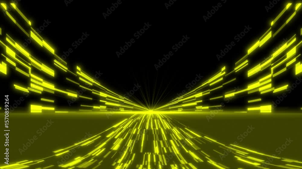 Poster yellow color shiny 3d flowing abstract big data sci-fi hi-tech design technology background
