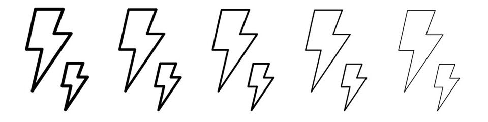 Lightning icon outline simple illustration isolated