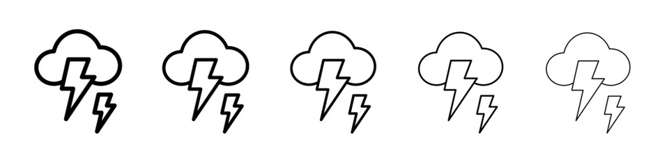 Lightning icon outline simple illustration isolated