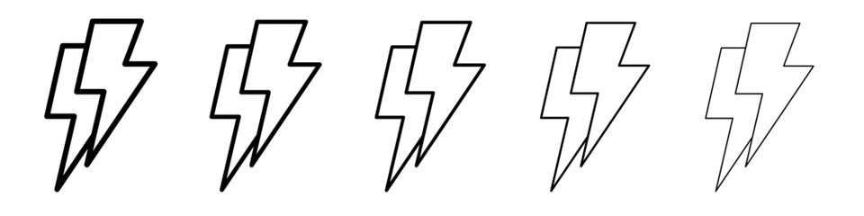 Lightning power charge icon outline simple illustration isolated