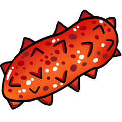 빨간색 해삼 일러스트