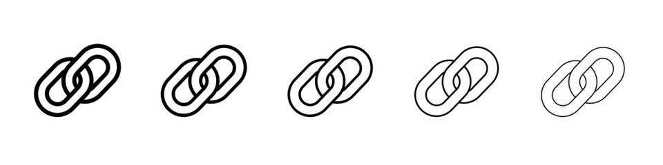 Link icon set. outline simple illustration isolated