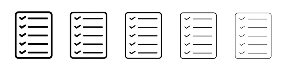 List icon set. outline simple illustration isolated