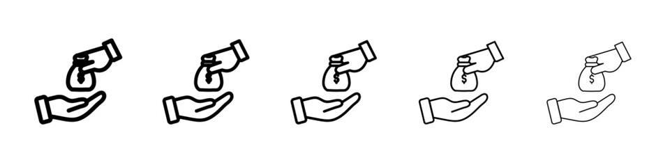 Loan icon set. outline simple illustration isolated