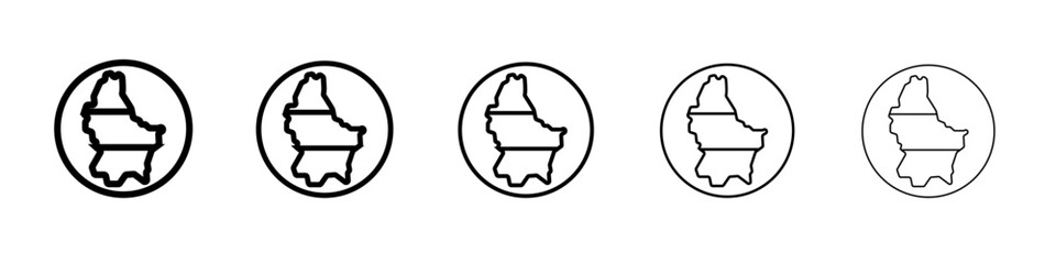 Luxembourg country map icon outline simple illustration isolated