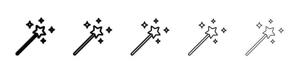 magic wand icon outline simple illustration isolated