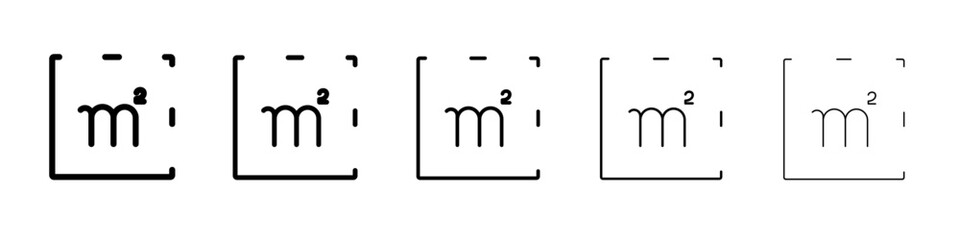 m2 area unit icon outline simple illustration isolated