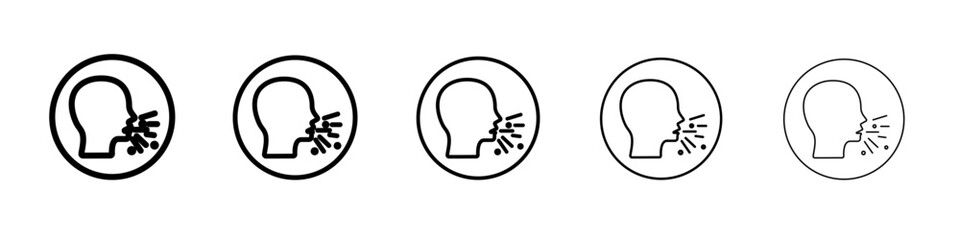 man coughs icon outline simple illustration isolated