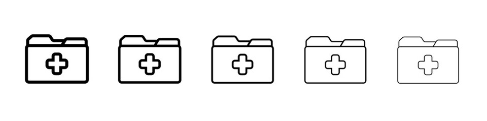 Medical folder icon outline simple illustration isolated