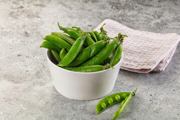 Ripe swwet organic green peas