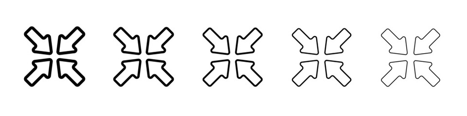 Minimize icon set outline simple illustration isolated
