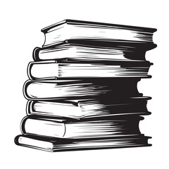 Fototapeta premium stack of books silhouette vector illustration