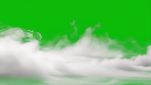 White Smoke Puffs on Green Screen VFX Element for Motion Graphics and Video Editing
