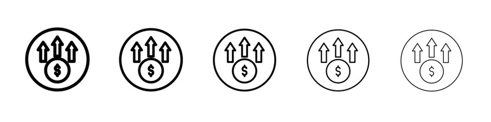 Money growing icon outline simple illustration isolated