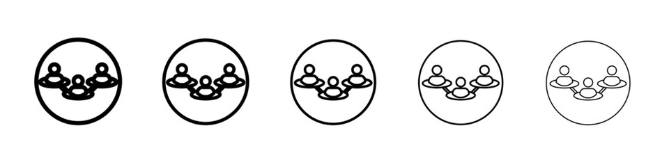 Modern teamwork icon outline simple illustration isolated