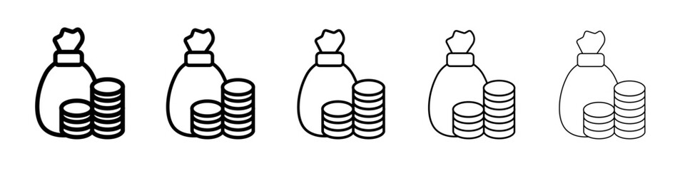 Money Bag icon outline simple illustration isolated