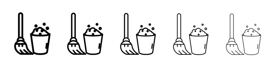 Mopping floors icon outline simple illustration isolated