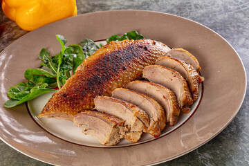 Roasted duck breast with slices