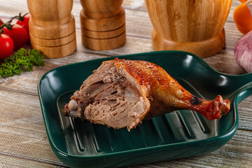 Gourmet roasted tasty duck leg