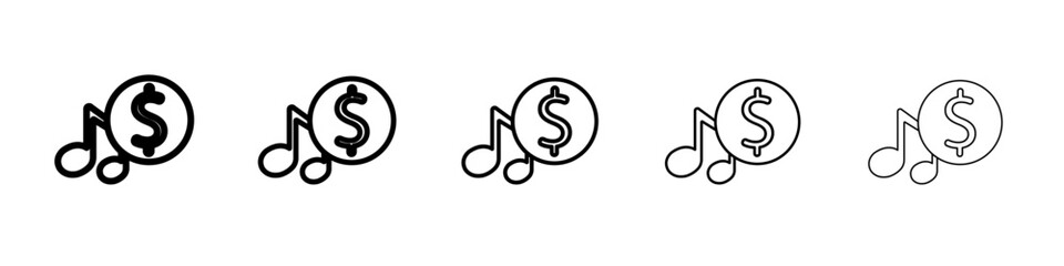 Music Price icon outline simple illustration isolated